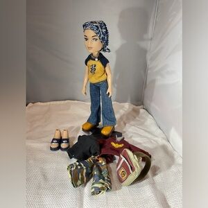 Bratz Boyz 2003 Eitan Doll With Two Outfits And Two Pair Shoes And Backpack